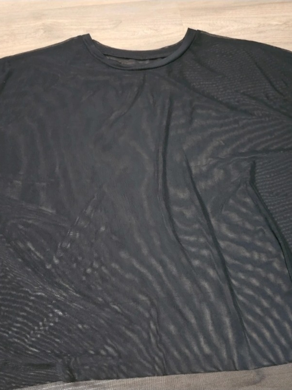 Women's Black Sheer Mesh Crop Top